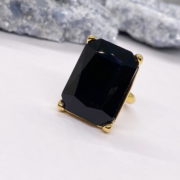 NEW Black Zirconium Stone Cocktail Ring - Picture 12 of 15